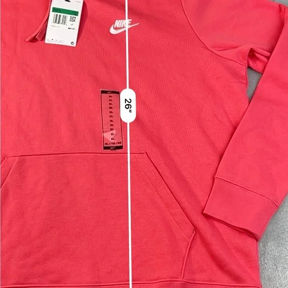 Nike Women’s Hoodie NWT XL Pink/Red Hooded Pullover 26” Length $65 Retail - Picture 7 of 8